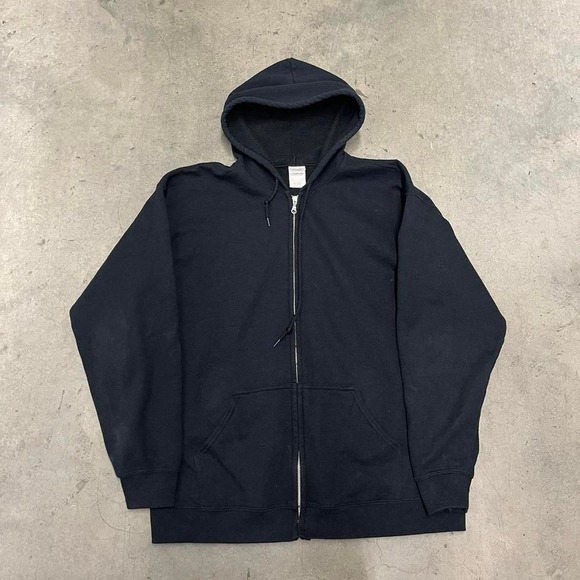 Y2K blank black full zip boxy oversized hoodie‎ - Picture 1 of 4